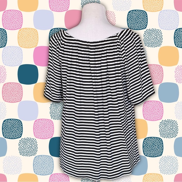 Talbots Woman White and Blue Striped Top Size 1X - Picture 3 of 7